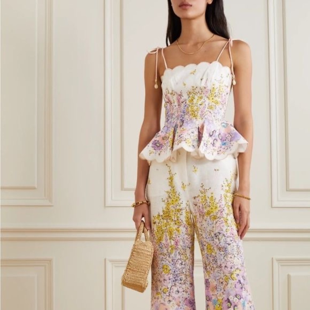 Spring colors floral trousers